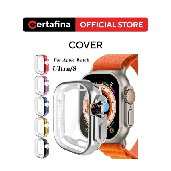 Certafina Glass+Cover For Apple Watch Ultra 49mm case smartwatch PC Bumper+Screen Protector Tempered case iwatch series band